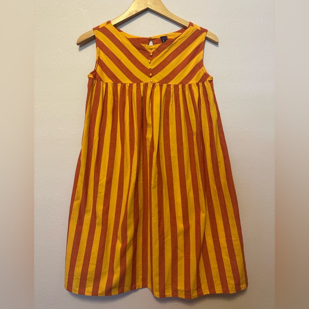 Striped Indian cotton summer dress XS